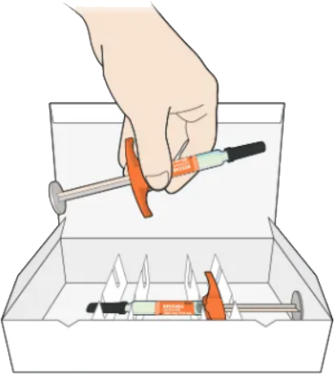 take syringe out of package